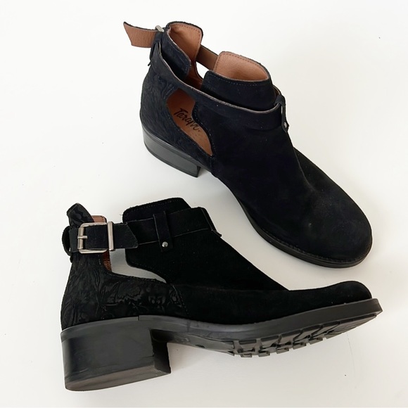 Tara M  Keegan  Ankle Boots Suede Black Size 38 - Picture 1 of 12